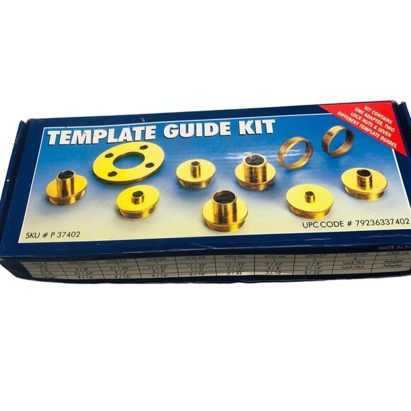 Template guide kit set of 10 includes 1 adapter 2 lock nuts &amp; 7 different RE - Picture 1 of 12